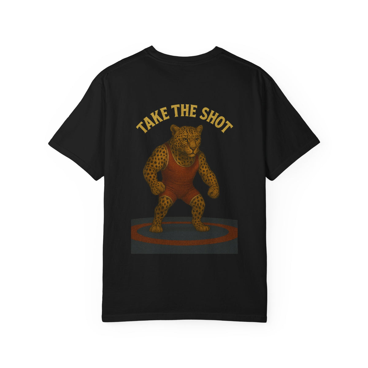 Big Five cheetah Wrestling Unisex Garment-Dyed T-Shirt - Bold Animal Art Tee