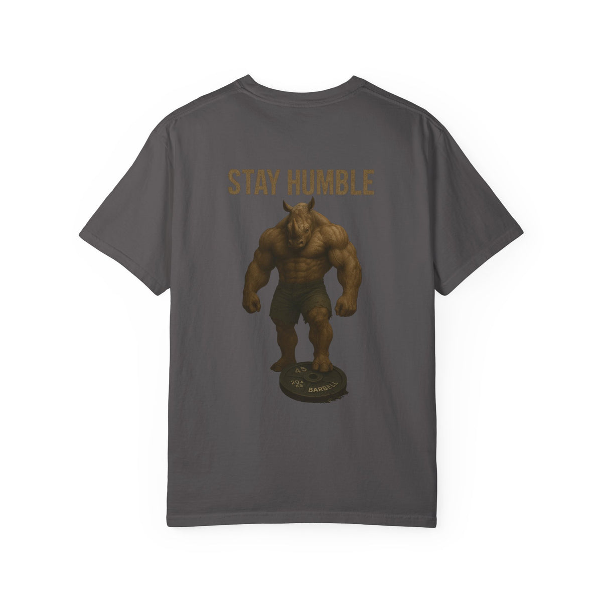 Rhino Unisex Motivational Fitness T-Shirt: Stay Humble Gym Apparel, Workout Shirt, Gift for Fitness Lovers, Gym Enthusiasts, Casual Wear