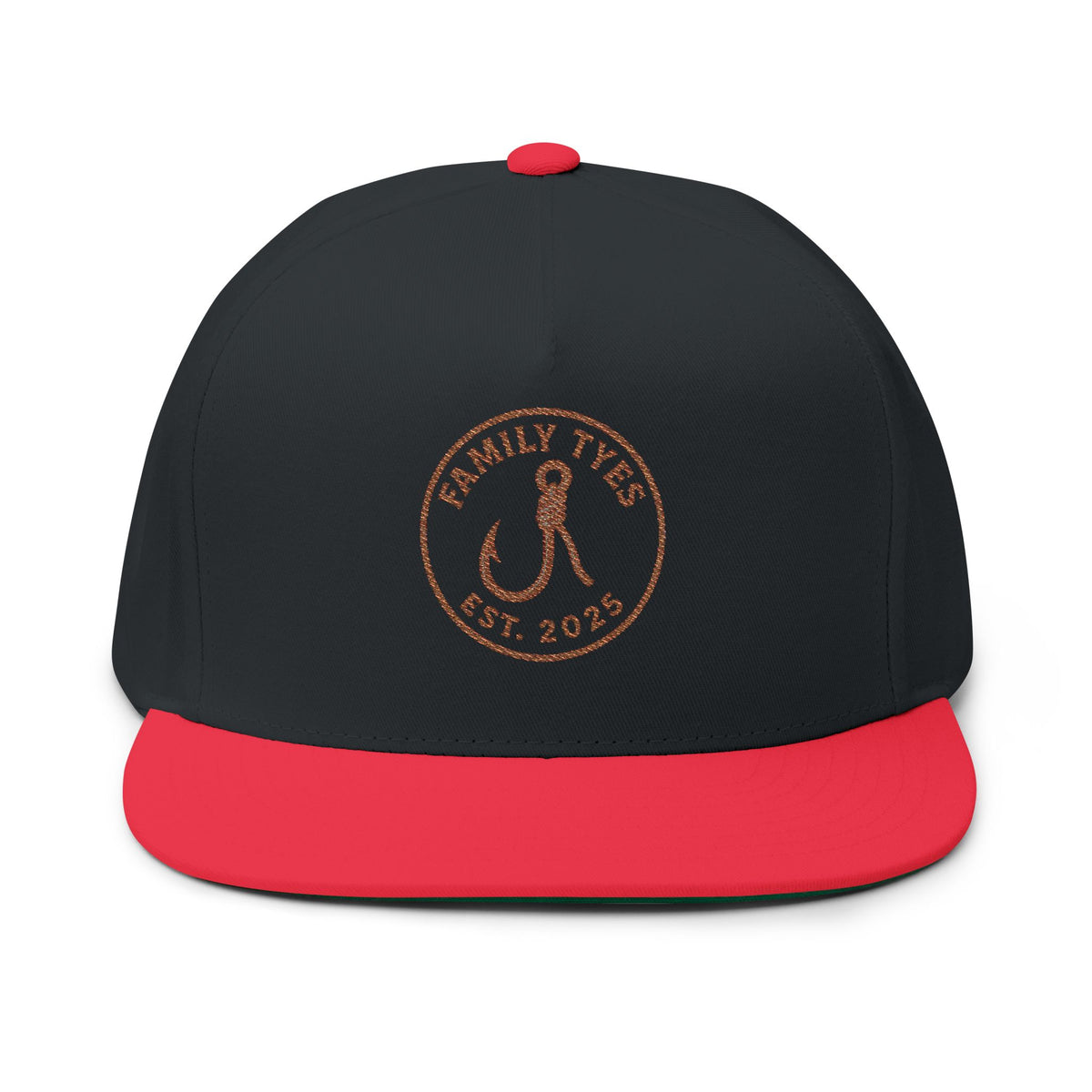 Hook and knot Embroidered Family Tyes Flat Bill Cap