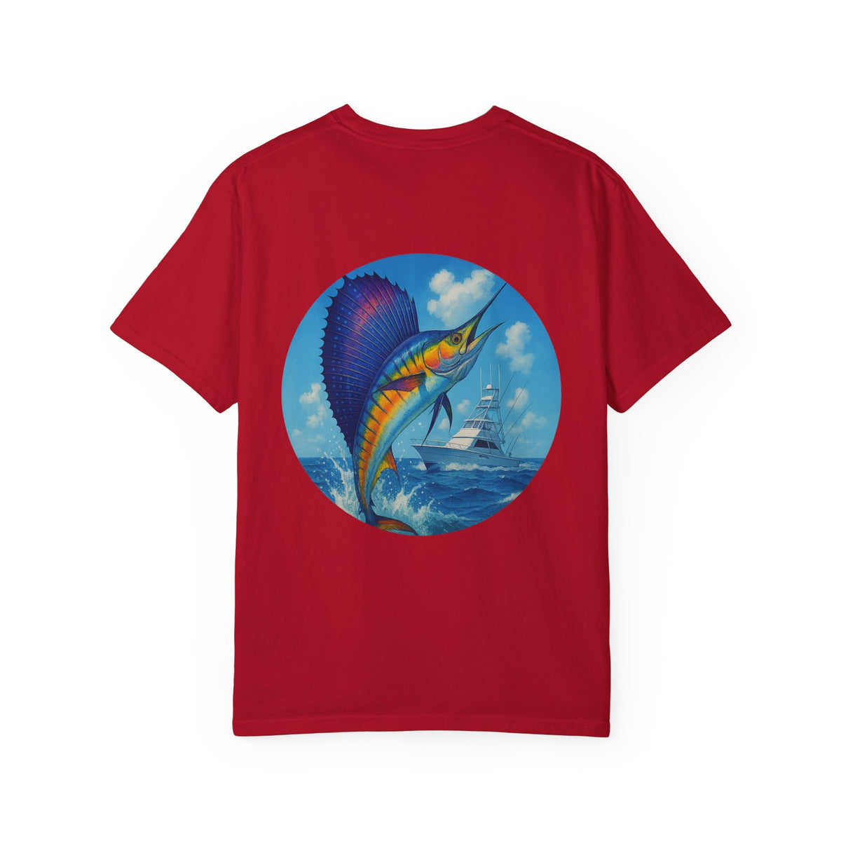 Sailfish— Family Ties Fishing T-Shirt, Unisex Garment-Dyed Tee, Gift for Fishermen, Summer Apparel, Dad Gift, Casual Wear