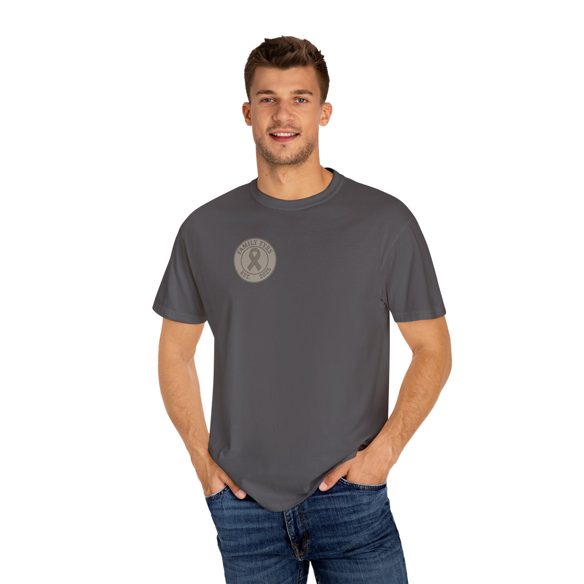 Unisex Garment-Dyed T-Shirt - Brain Tumor Awareness Tee - Family Tyes Support Shirt