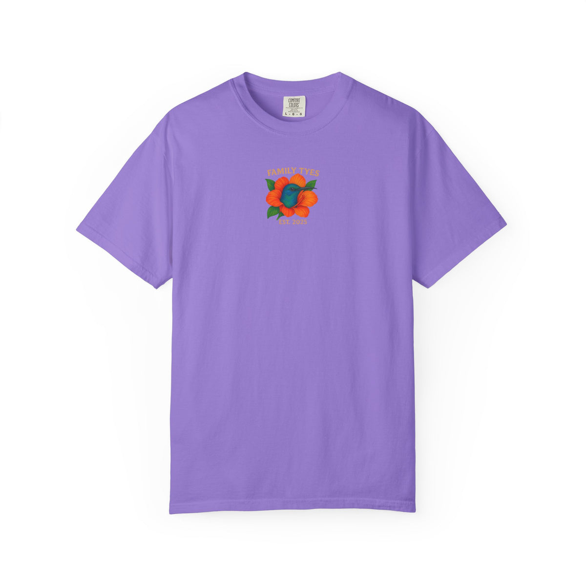 Nature is Beautiful Unisex Garment-Dyed T-shirt - Vibrant Floral & Hummingbird Design