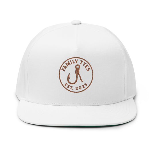 Hook and knot Embroidered Family Tyes Flat Bill Cap