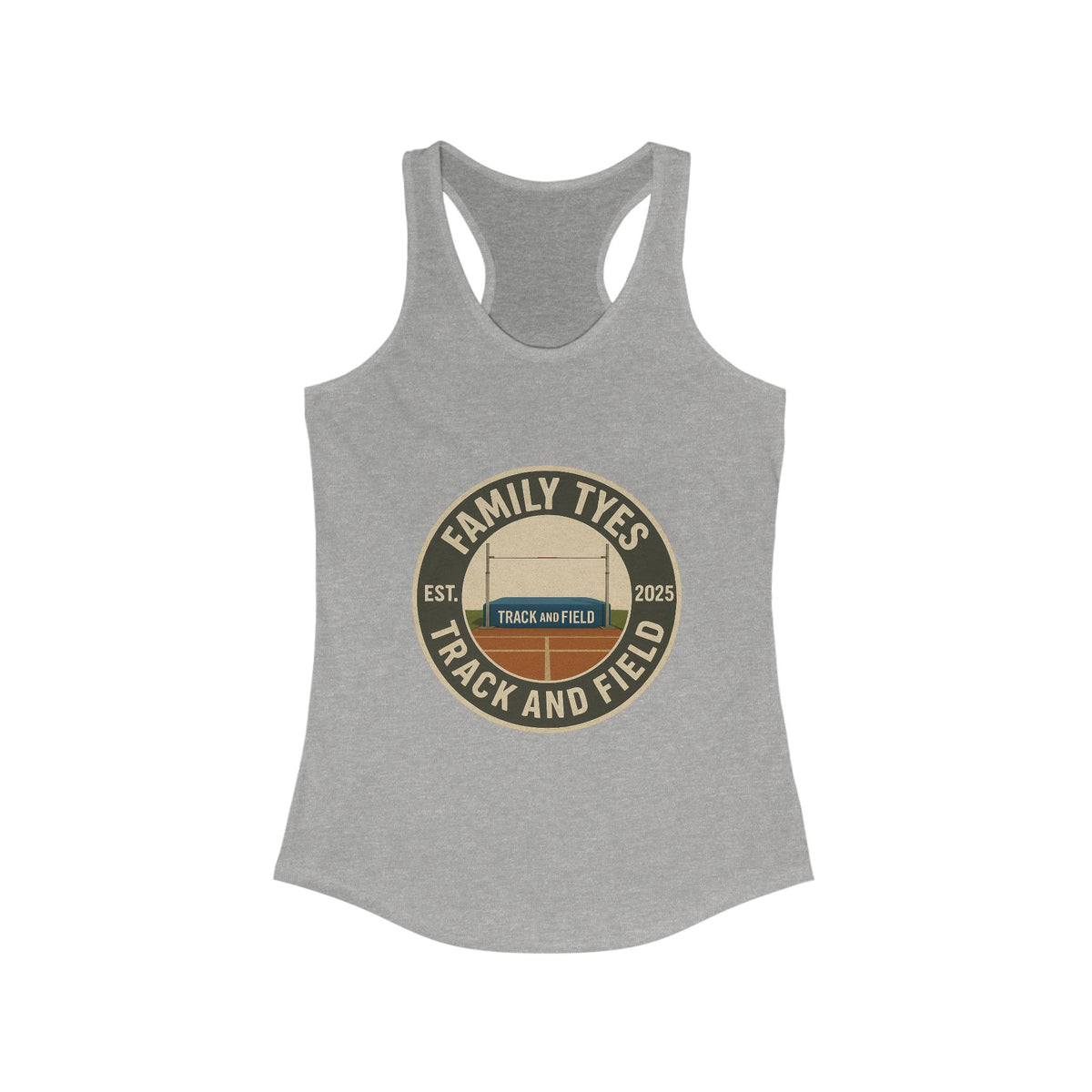 High jump Track and Field Racerback Tank for Women - Family Tyes - EST 2025
