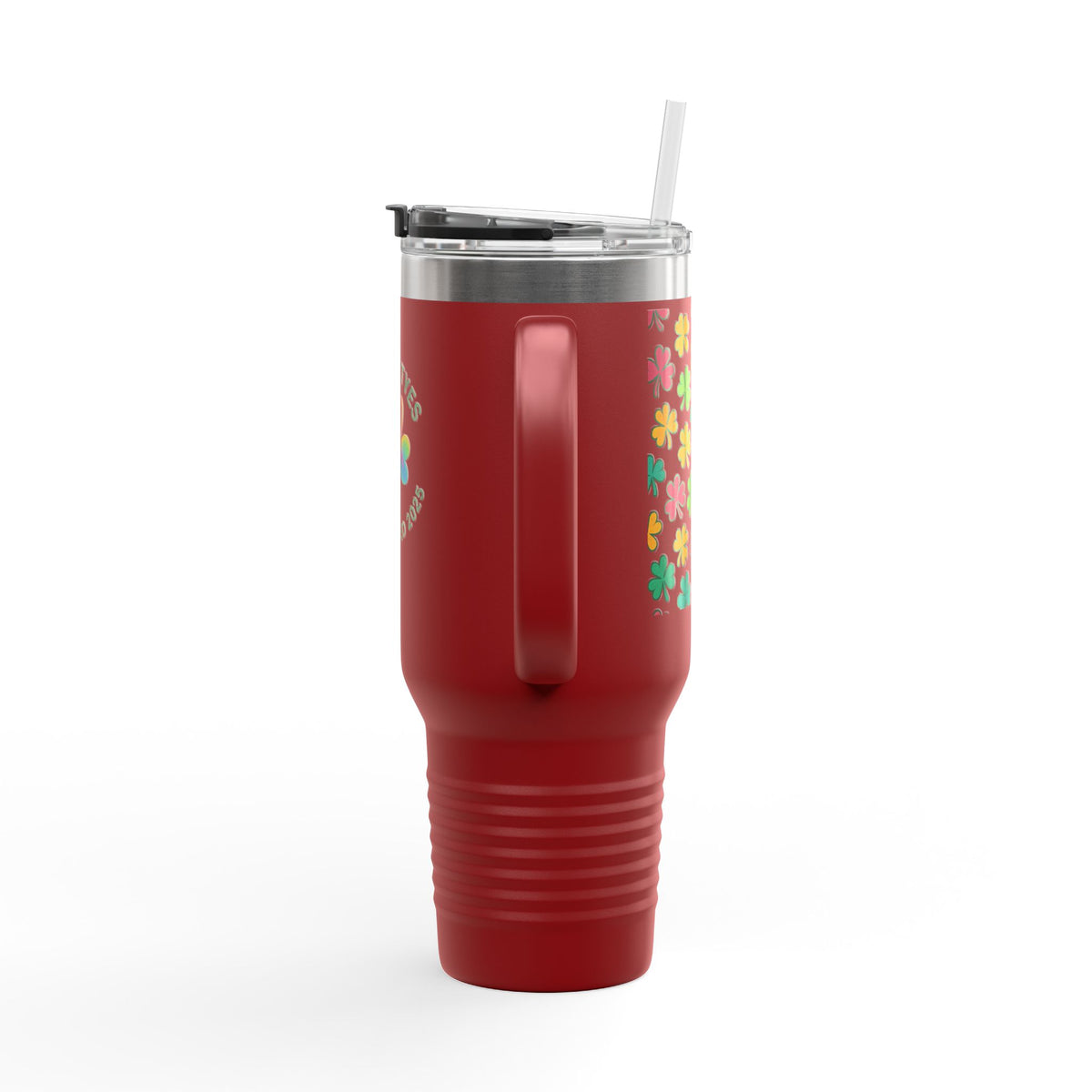 Personalized Insulated Travel Mug - Family Tyes with Shamrock Design - 40oz
