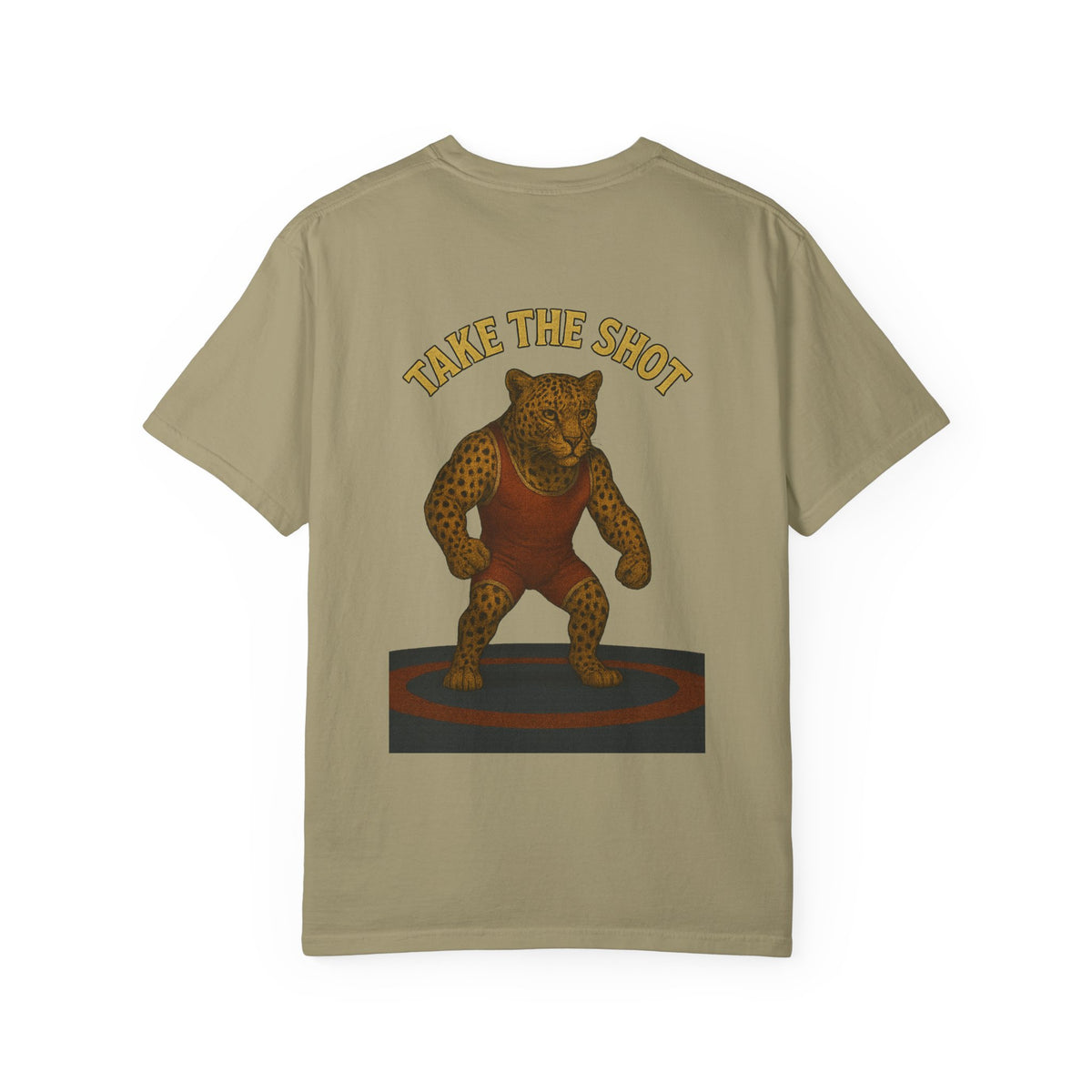 Big Five cheetah Wrestling Unisex Garment-Dyed T-Shirt - Bold Animal Art Tee