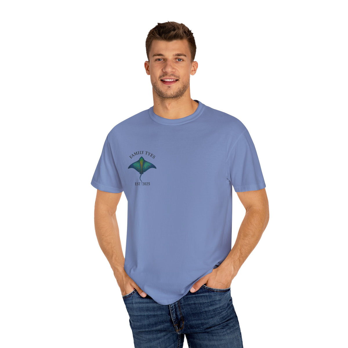 Copy of Unisex Garment-Dyed T-shirt | Family Tyes 2025 Dolphin Design