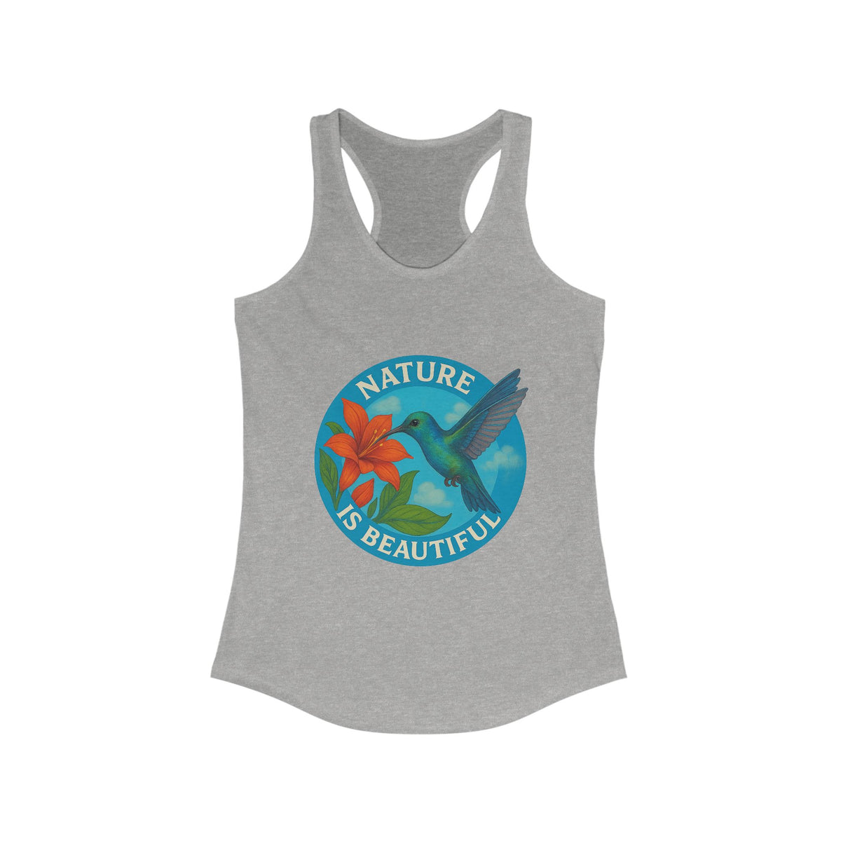 Nature Inspired Women's Racerback Tank Top – Perfect for Summer, Fitness, Eco-conscious Gift, Beach, Yoga