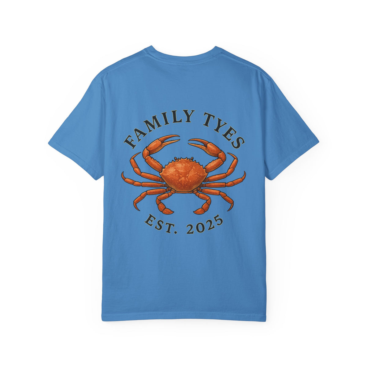Family Tyes Crab Graphic T-Shirt - Unisex Garment-Dyed Tee