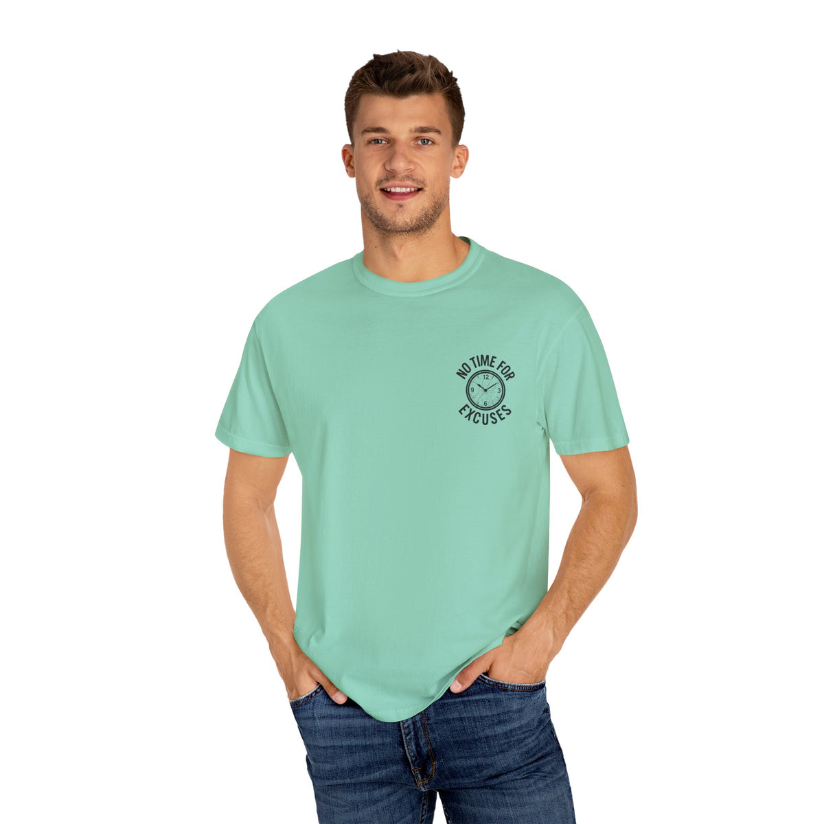 Motivational Unisex T-Shirt - No Time For Excuses, No One Cares, Work Harder - Casual Gift for Fitness, Entrepreneurs, or Inspiration