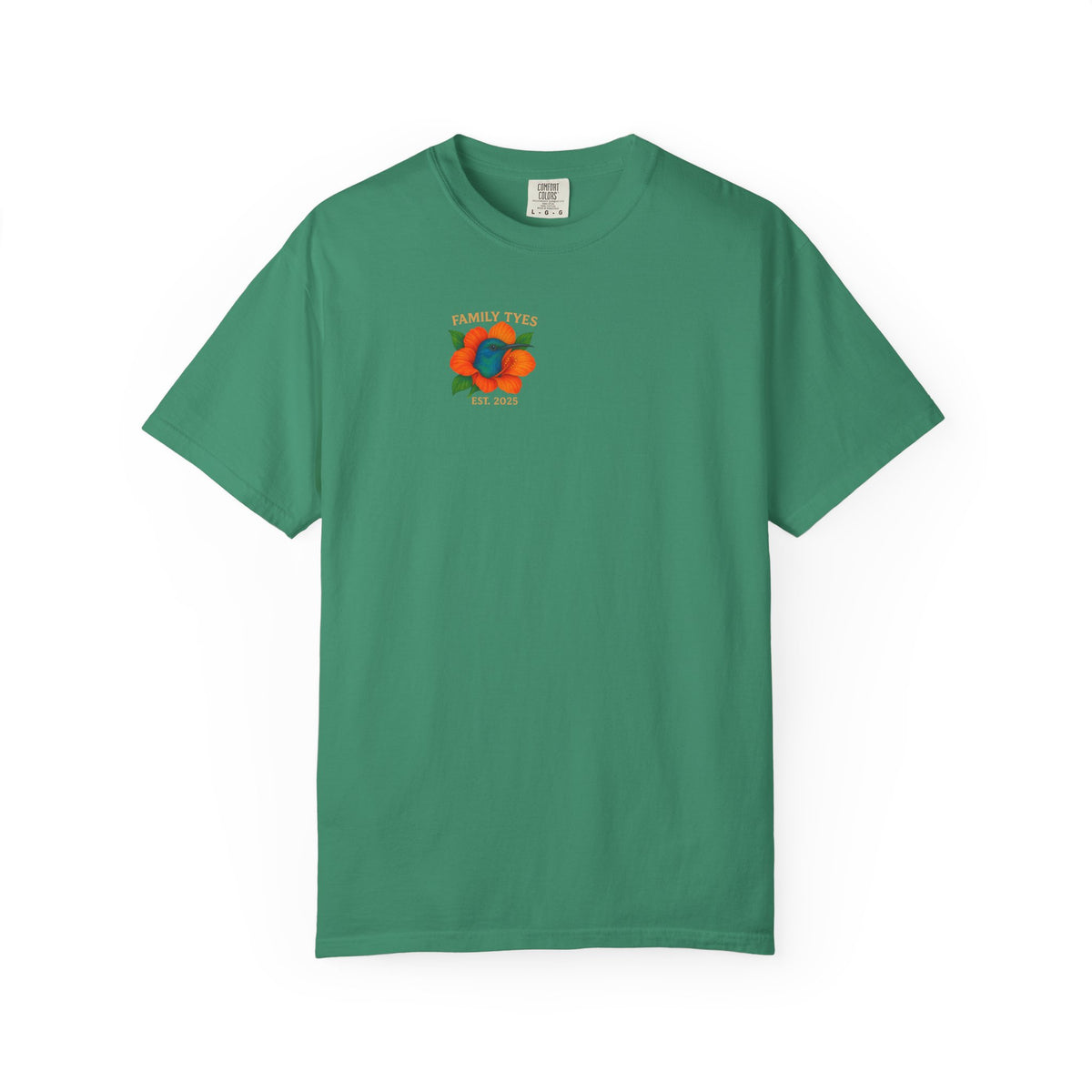 Nature is Beautiful Unisex Garment-Dyed T-shirt - Vibrant Floral & Hummingbird Design
