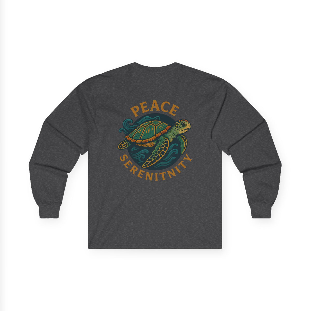 Unisex Long Sleeve Tee - Positive Vibes & Peaceful Turtle Design