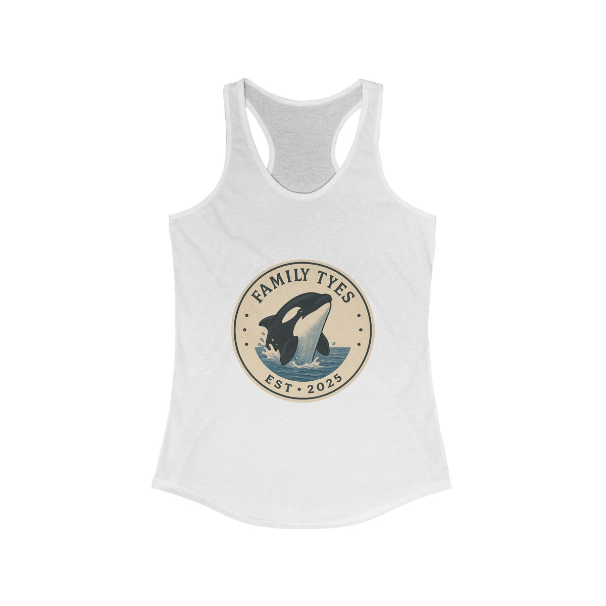 Orca ocean collection  Racerback Tank for Women - Family Tyes  - EST 2025