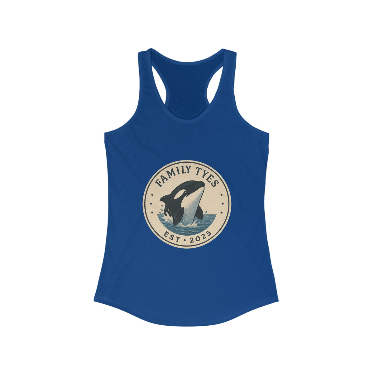 Orca ocean collection  Racerback Tank for Women - Family Tyes  - EST 2025