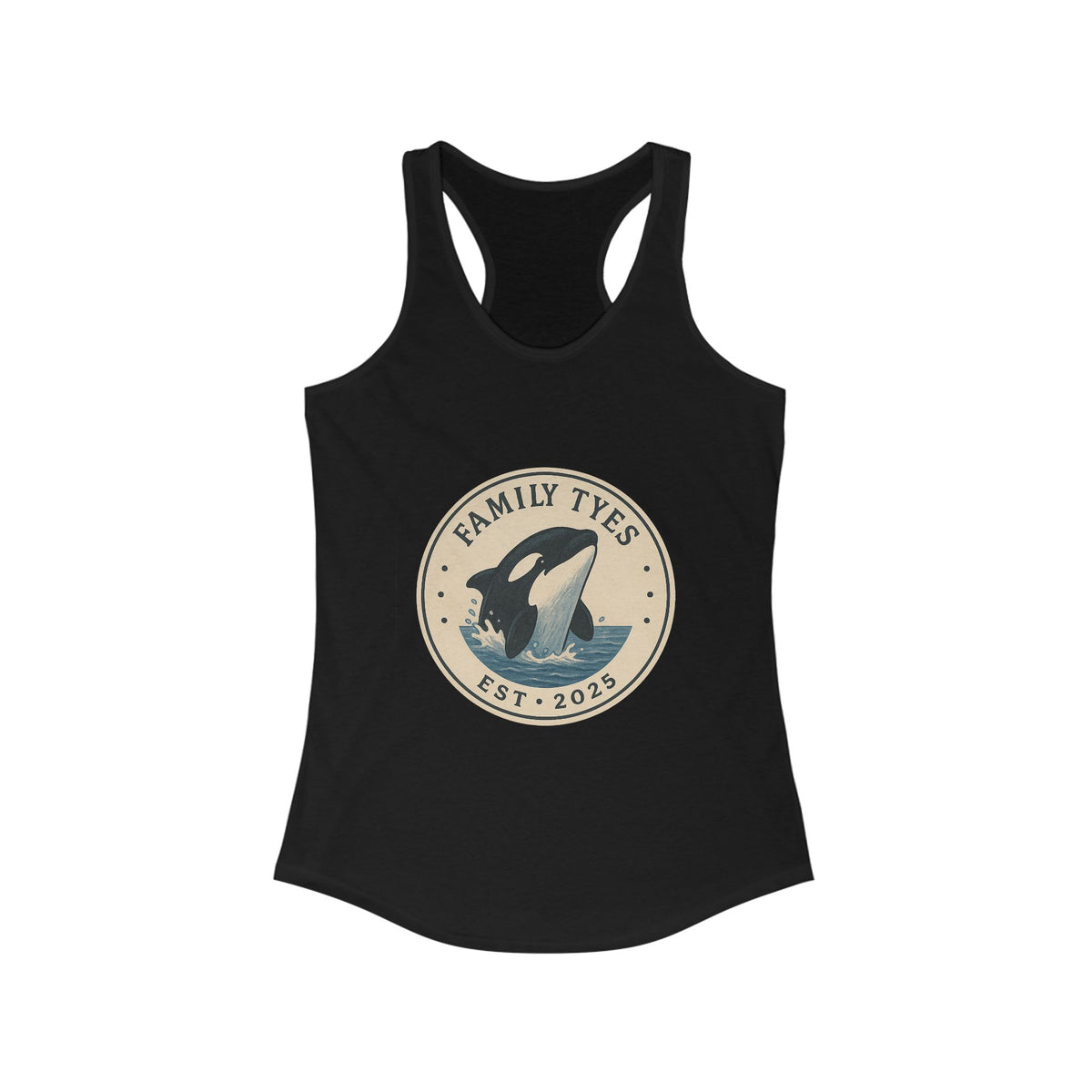 Orca ocean collection  Racerback Tank for Women - Family Tyes  - EST 2025