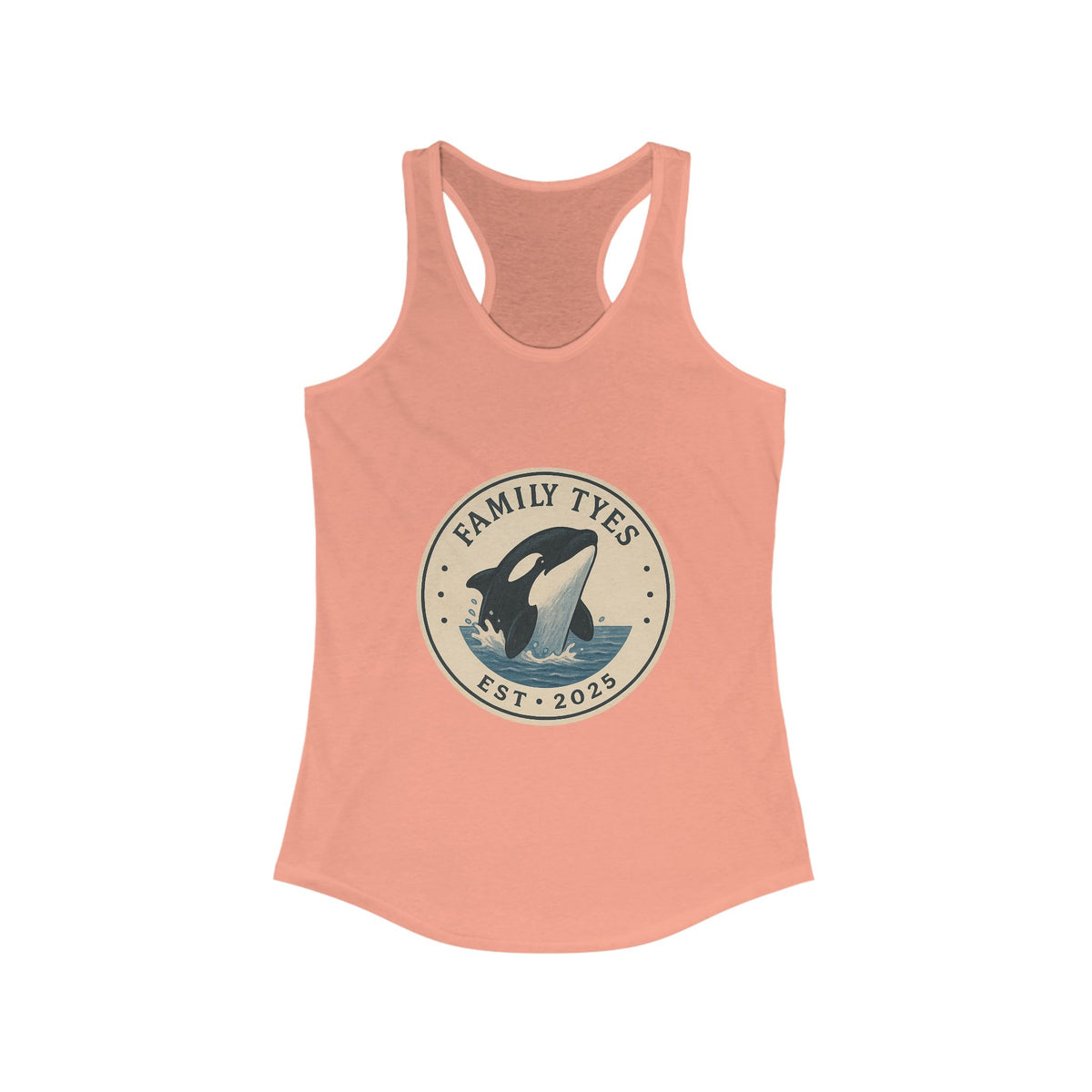 Orca ocean collection  Racerback Tank for Women - Family Tyes  - EST 2025