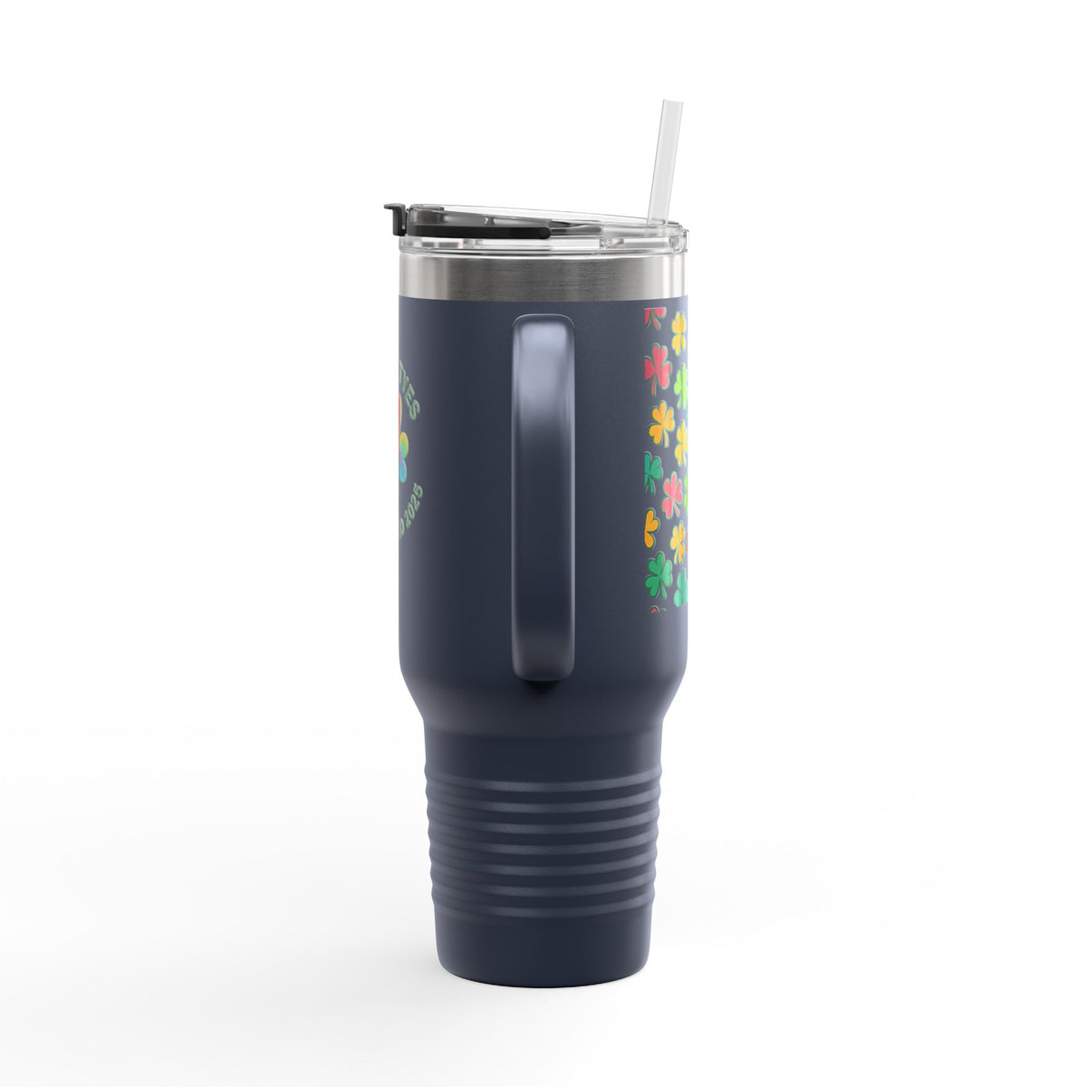 Personalized Insulated Travel Mug - Family Tyes with Shamrock Design - 40oz