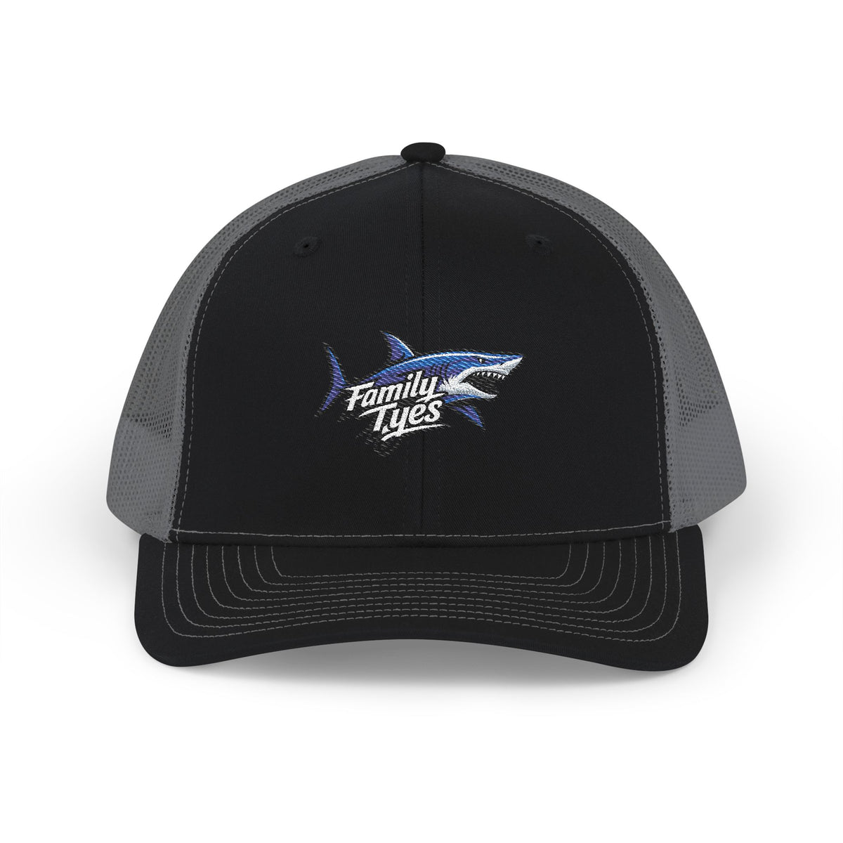 Embroidered Shark Snapback Trucker Cap | Family Vibes, Casual Beachwear, Outdoor Adventures, Gift for Men, Unique Embroidery