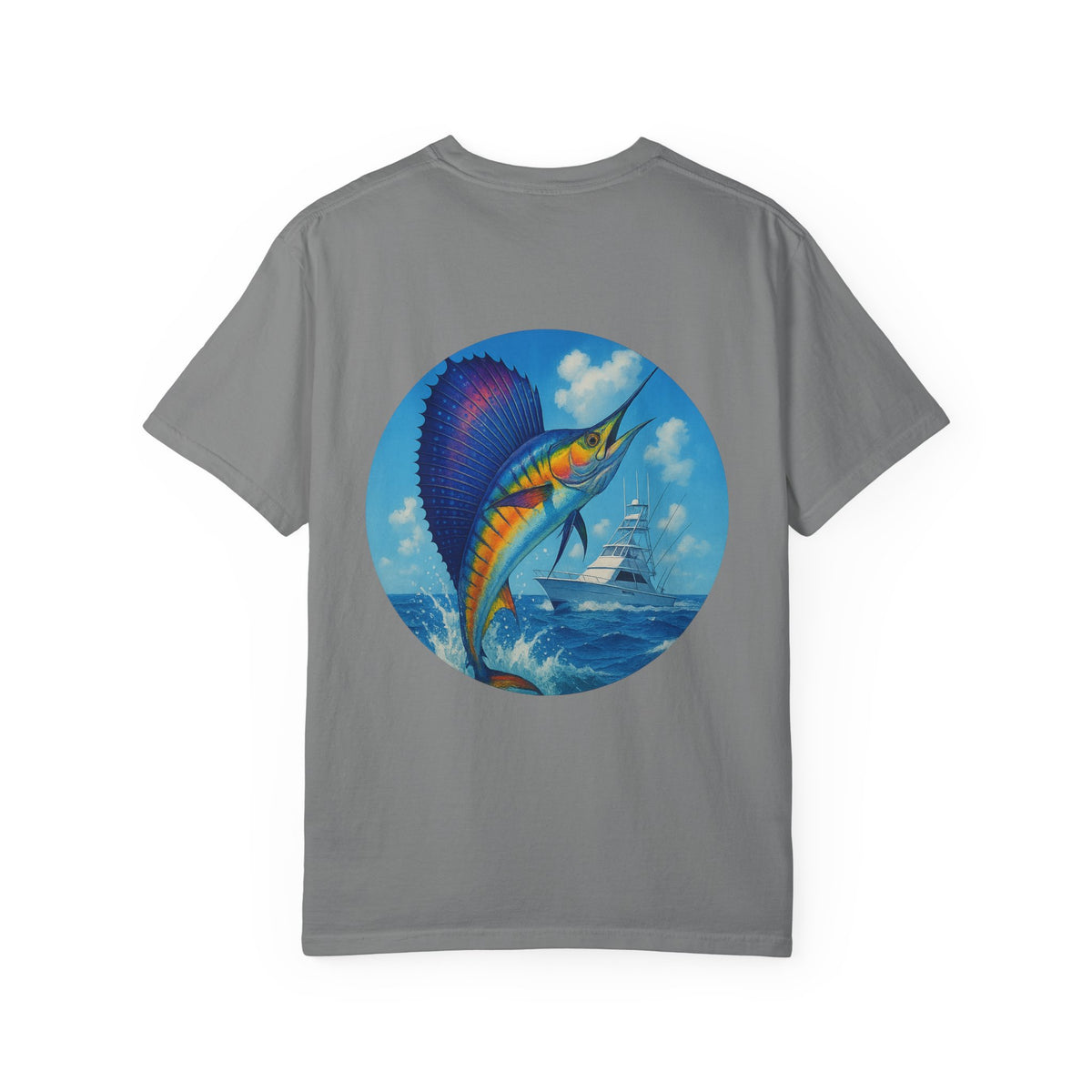 Sailfish— Family Ties Fishing T-Shirt, Unisex Garment-Dyed Tee, Gift for Fishermen, Summer Apparel, Dad Gift, Casual Wear