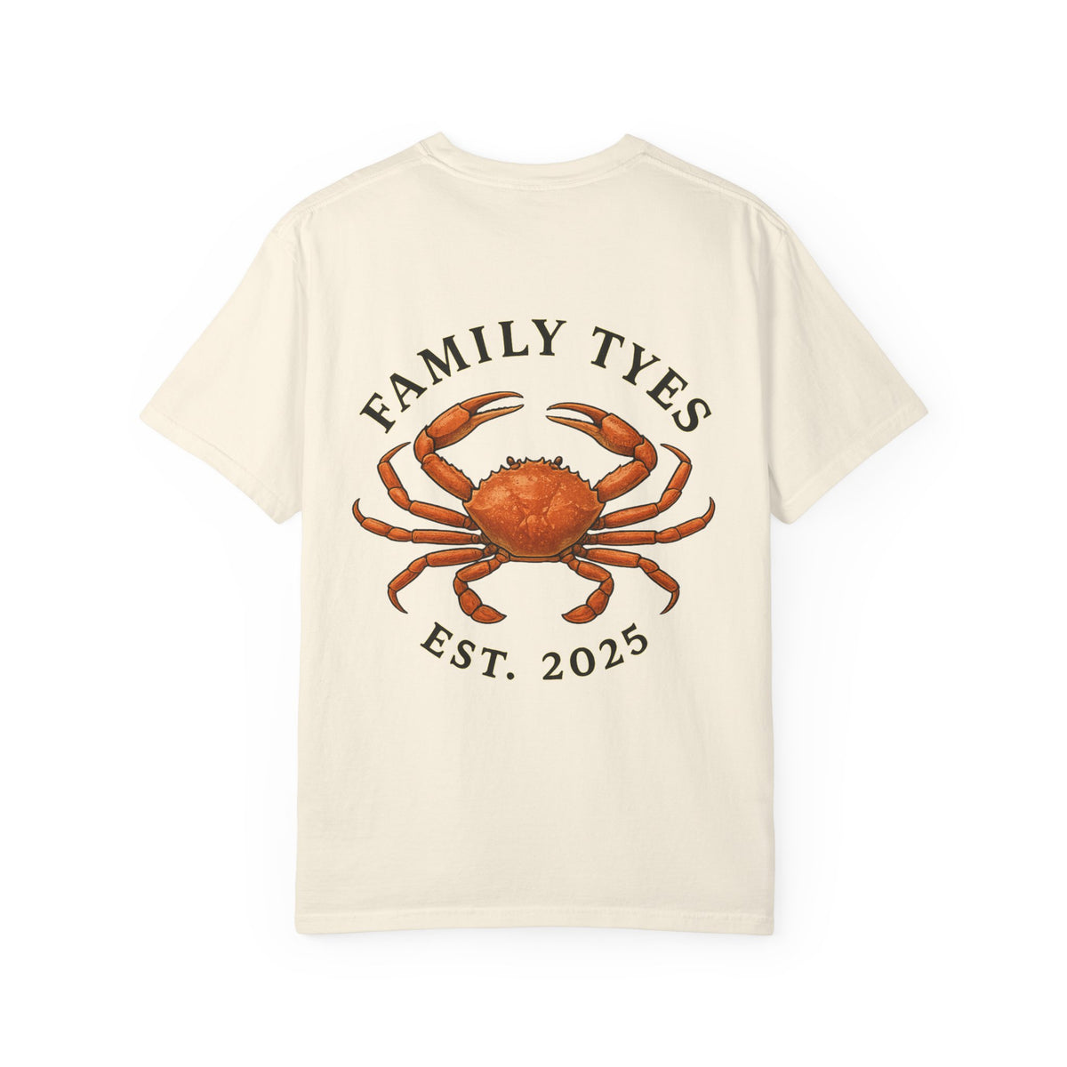 Family Tyes Crab Graphic T-Shirt - Unisex Garment-Dyed Tee