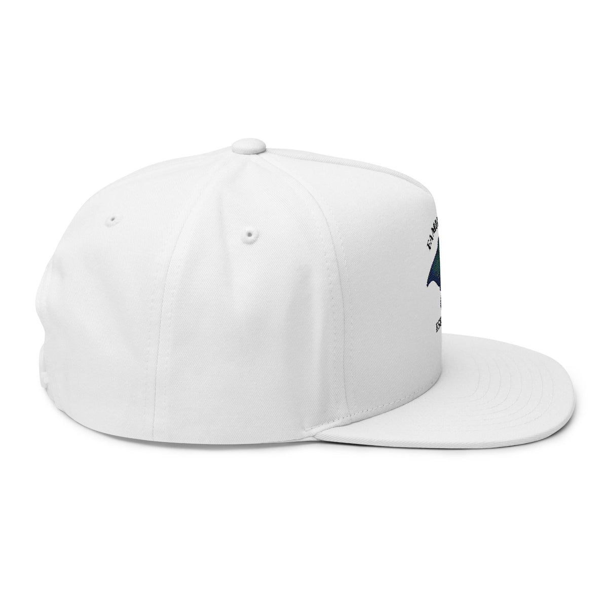 Manta Ray Embroidered Family Tyes Flat Bill Cap