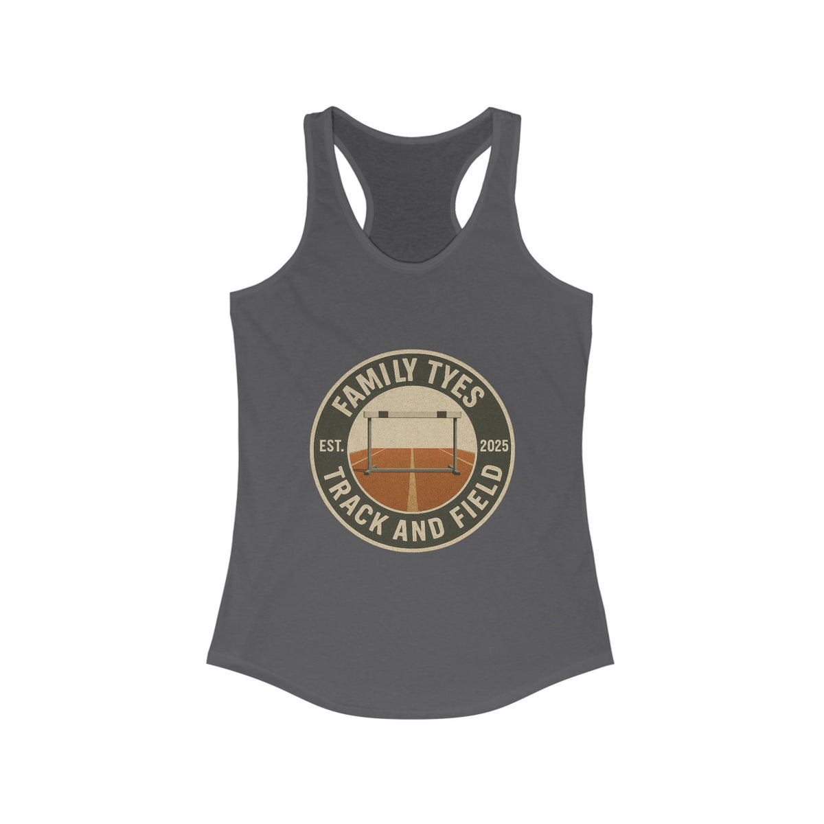 Hurdles Track and Field Racerback Tank for Women - Family Tyes  - EST 2025