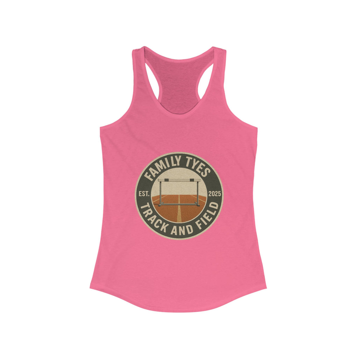 Hurdles Track and Field Racerback Tank for Women - Family Tyes  - EST 2025