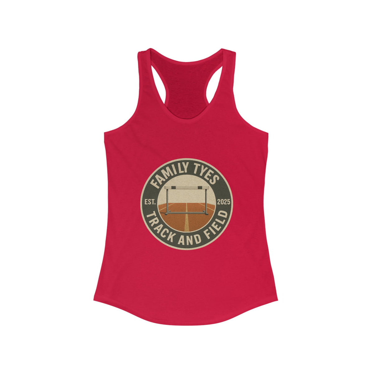 Hurdles Track and Field Racerback Tank for Women - Family Tyes  - EST 2025