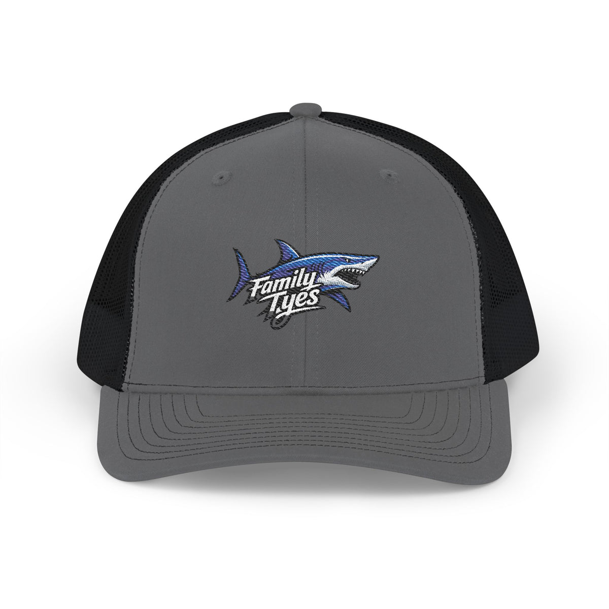 Embroidered Shark Snapback Trucker Cap | Family Vibes, Casual Beachwear, Outdoor Adventures, Gift for Men, Unique Embroidery
