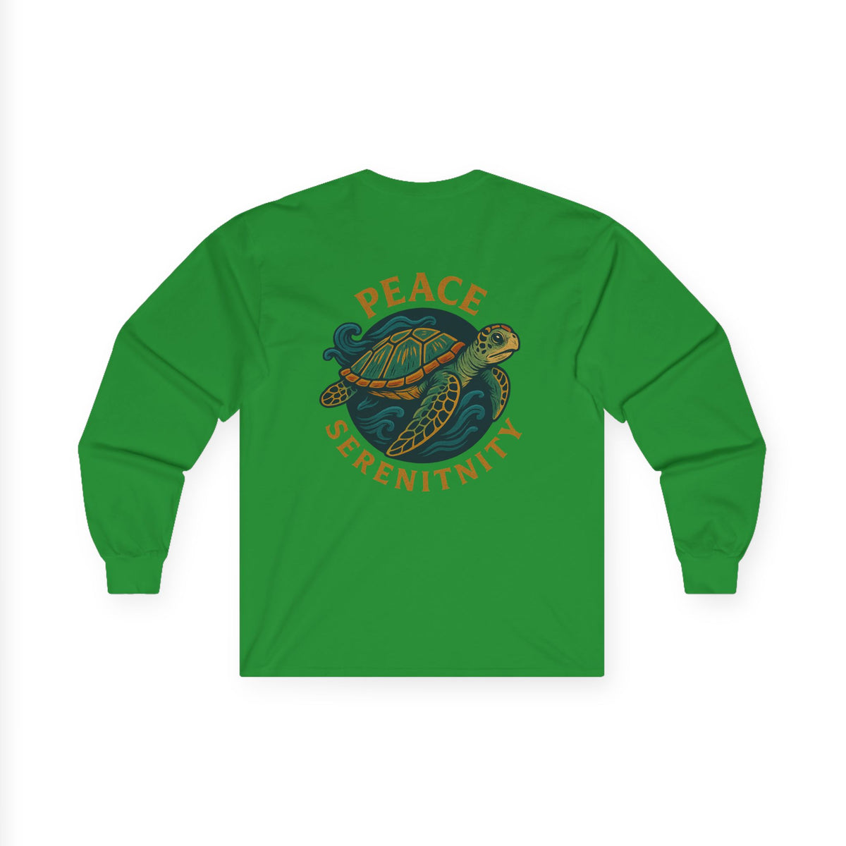 Unisex Long Sleeve Tee - Positive Vibes & Peaceful Turtle Design